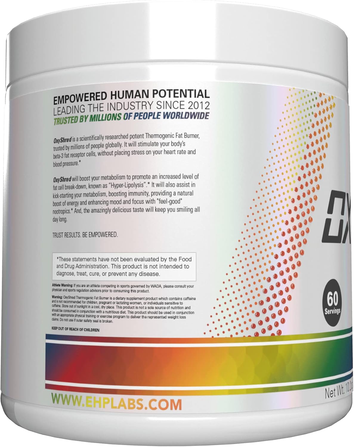مکمل پری‌ورک‌اوت EHP LABS مدل OxyShred، 60 وعده، طعم پاستیل مار