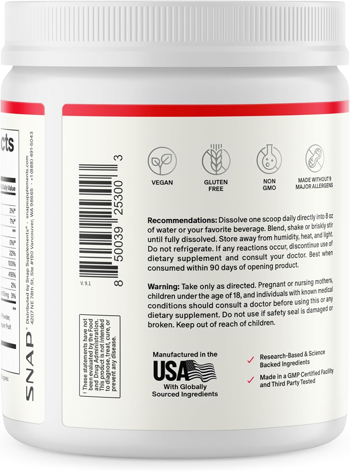 مکمل چغندر و تقویت نیتریک اکساید Snap Supplements، 30 وعده، طعم لیمو سبز