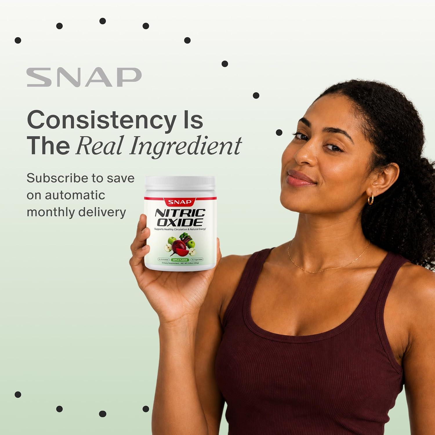 مکمل چغندر و تقویت نیتریک اکساید Snap Supplements، 30 وعده، طعم سیب