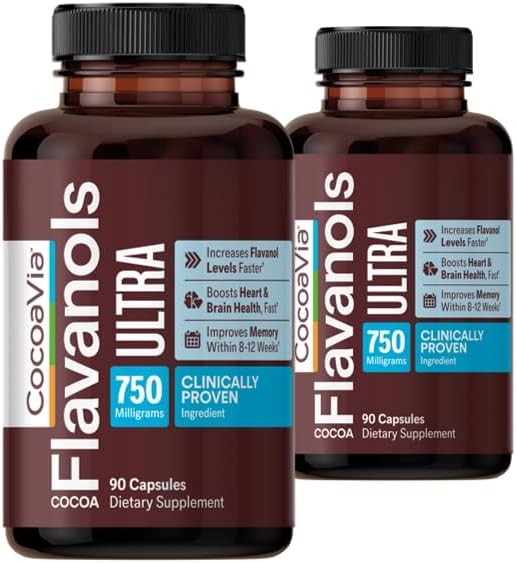 مکمل نوتروپیک حافظه و تمرکز CocoaVia، 750 میلی‌گرم، 180 کپسول