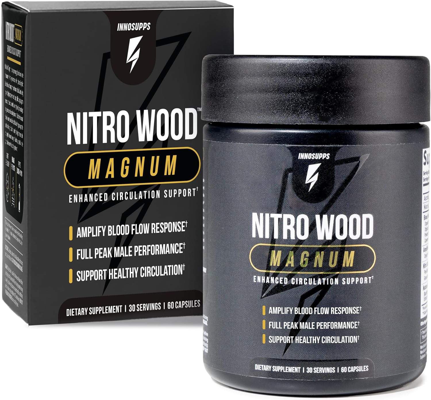 مکمل چغندر و تقویت نیتریک اکساید InnoSupps مدل Nitro Wood Magnum، 60 کپسول