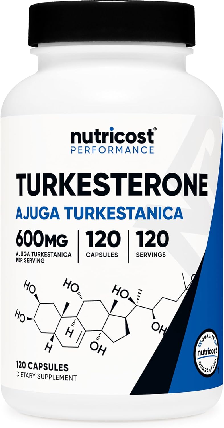مکمل Turkesterone برای عملکرد ورزشی Nutricost، 600 میلی‌گرم، 120 کپسول