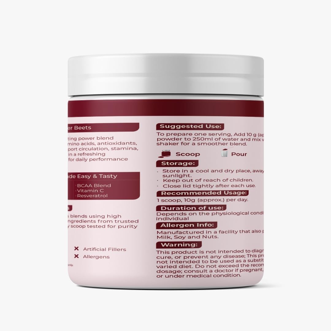 مکمل پری‌ورک‌اوت R ROOTED ACTIVE NATURALS مدل Power Beets، 250 گرم