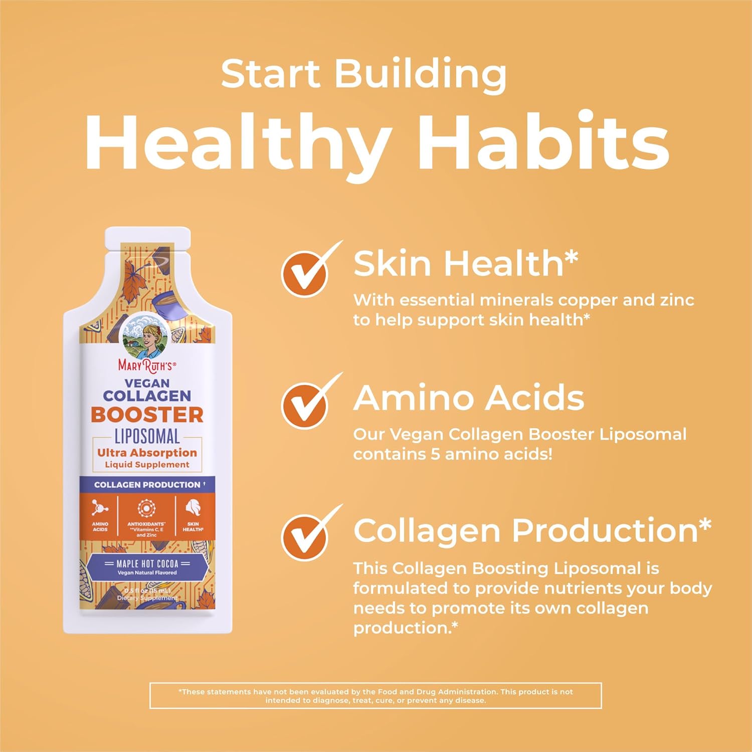 مکمل مایع کلاژن‌ساز MaryRuth Organics مدل Collagen Booster، 0.5 اونس مایع، 14 وعده