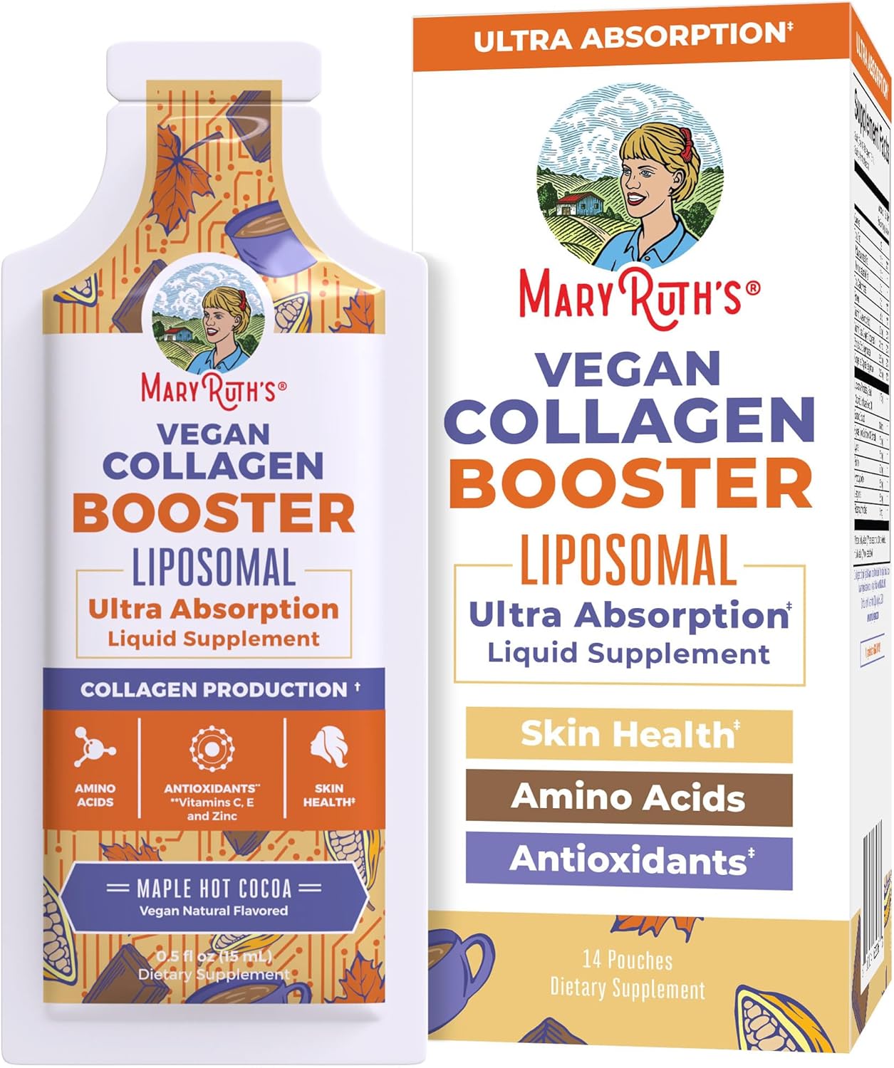 مکمل مایع کلاژن‌ساز MaryRuth Organics مدل Collagen Booster، 0.5 اونس مایع، 14 وعده