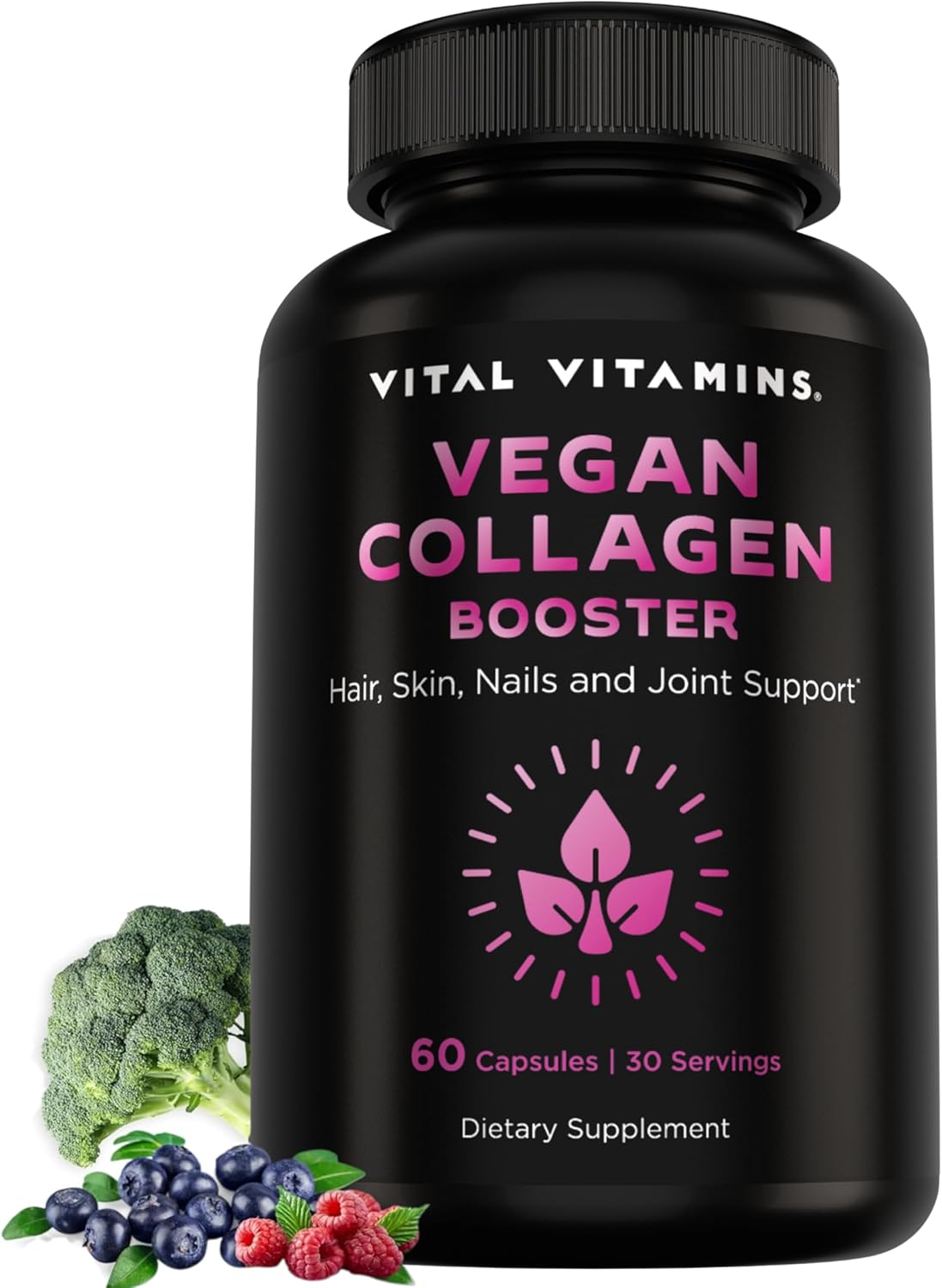مکمل کلاژن‌ساز پوست، مو و مفاصل Vital Vitamins مدل Collagen Booster، 60 کپسول