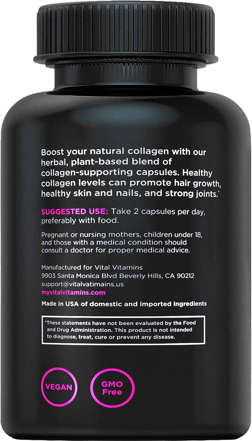 مکمل کلاژن‌ساز پوست، مو و مفاصل Vital Vitamins مدل Collagen Booster، 60 کپسول