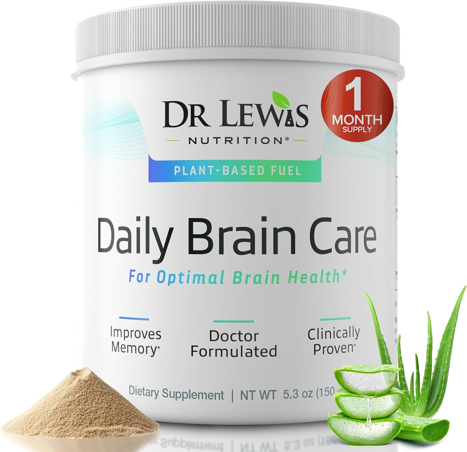 مکمل نوتروپیک حافظه و تمرکز Dr Lewis Nutrition، 150 گرم، طعم وانیل طبیعی