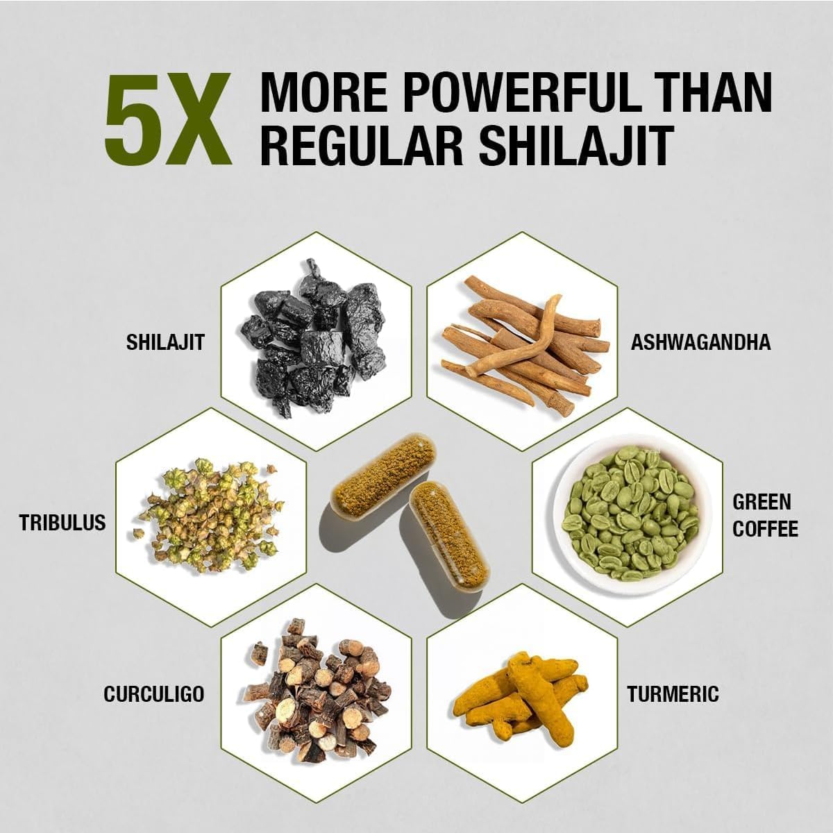مکمل انرژی و استقامت Kapiva مدل Shilajit Gold، 1 بسته، 60 کپسول