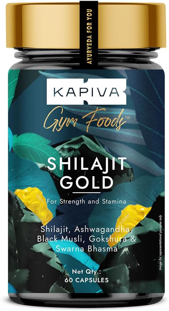 مکمل انرژی و استقامت Kapiva مدل Shilajit Gold، 1 بسته، 60 کپسول