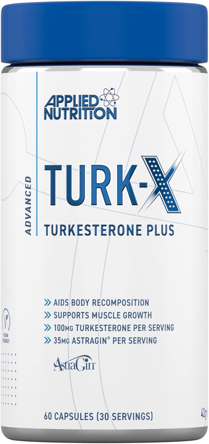 مکمل Turkesterone برای عملکرد ورزشی Applied Nutrition مدل Turk-X، 1000 میلی‌گرم، 60 کپسول