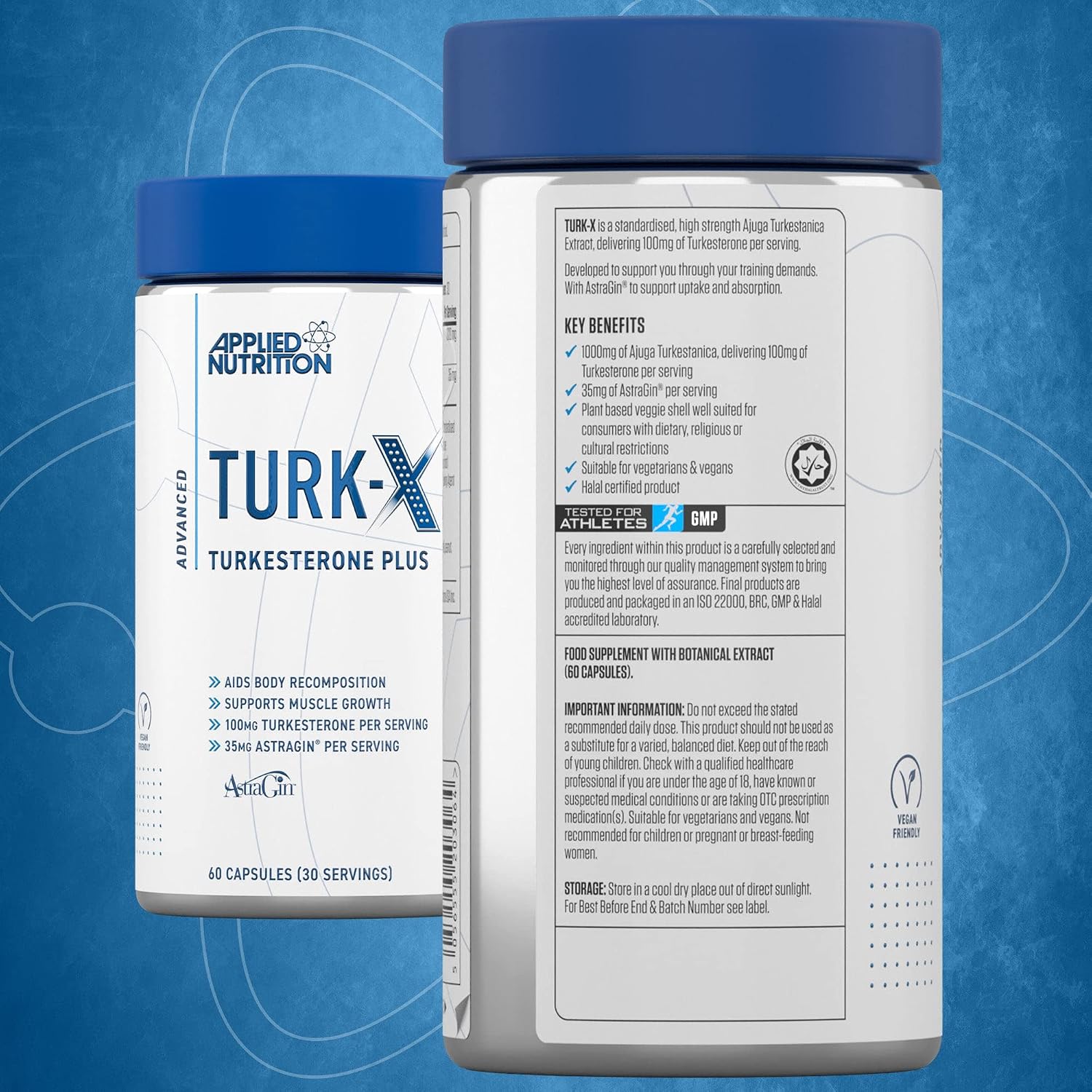 مکمل Turkesterone برای عملکرد ورزشی Applied Nutrition مدل Turk-X، 1000 میلی‌گرم، 60 کپسول