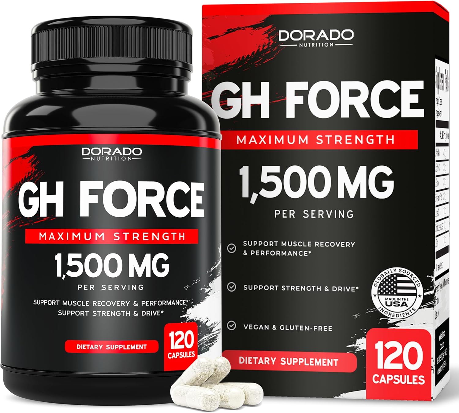 مکمل حمایت از ترشح HGH DORADO NUTRITION، 1500 میلی‌گرم، 120 عدد