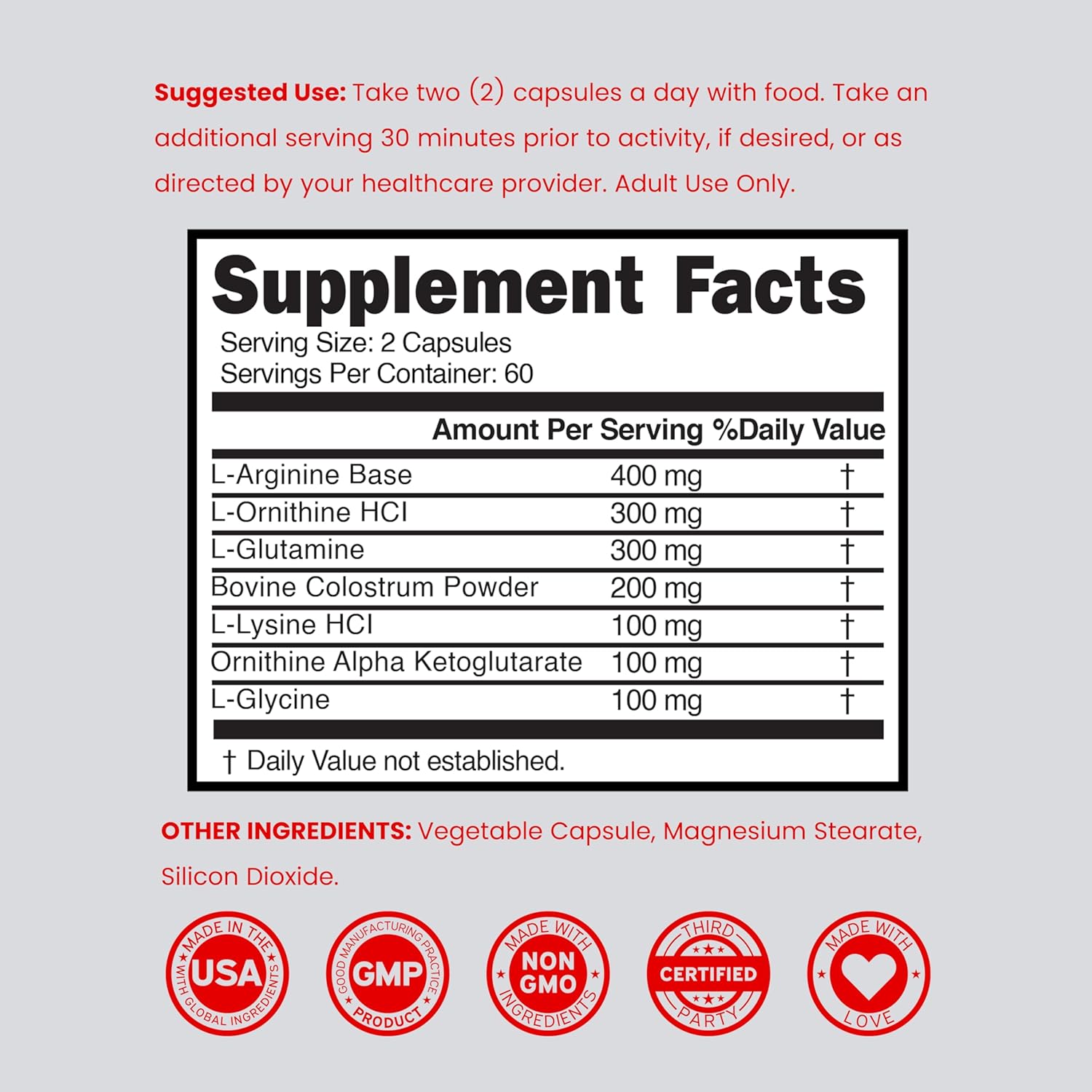 مکمل حمایت از ترشح HGH DORADO NUTRITION، 1500 میلی‌گرم، 120 عدد