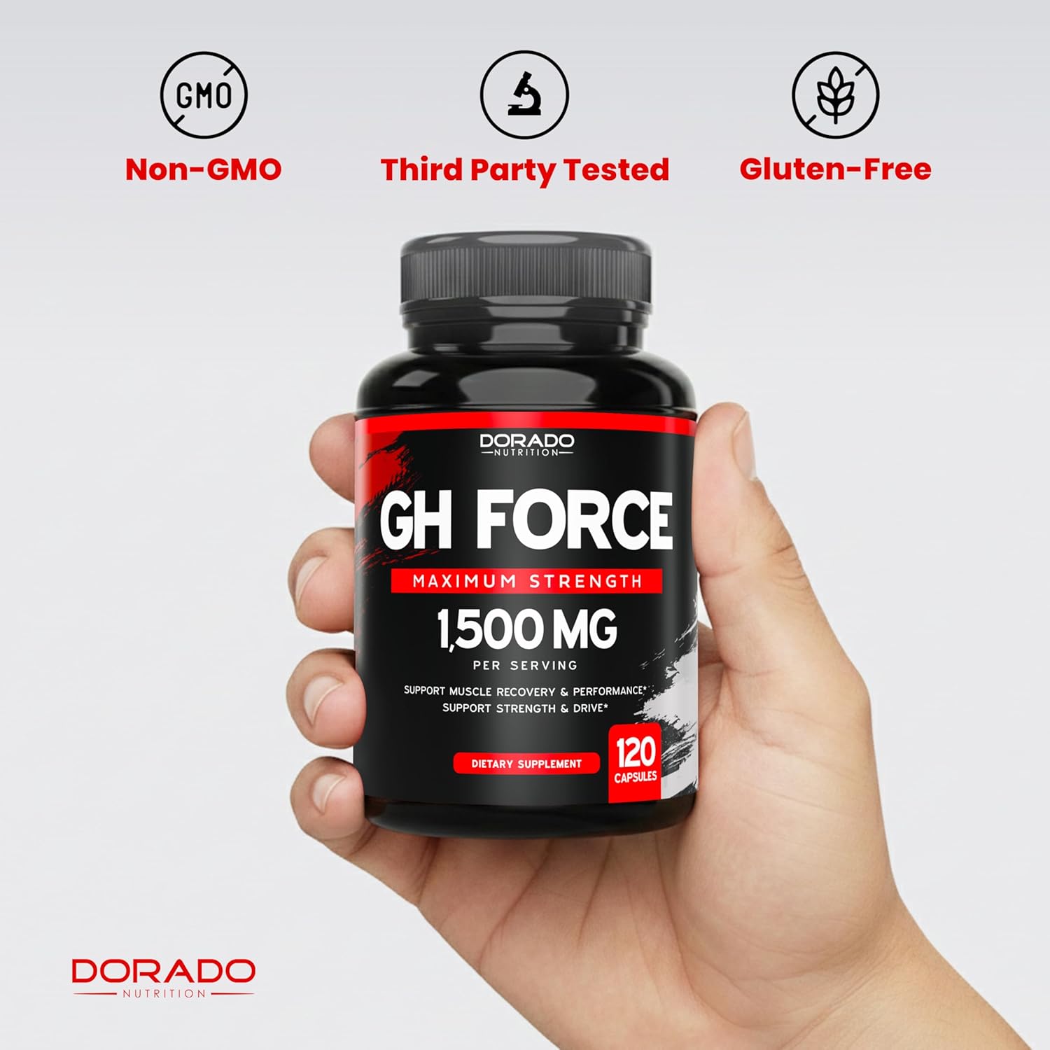 مکمل حمایت از ترشح HGH DORADO NUTRITION، 1500 میلی‌گرم، 120 عدد