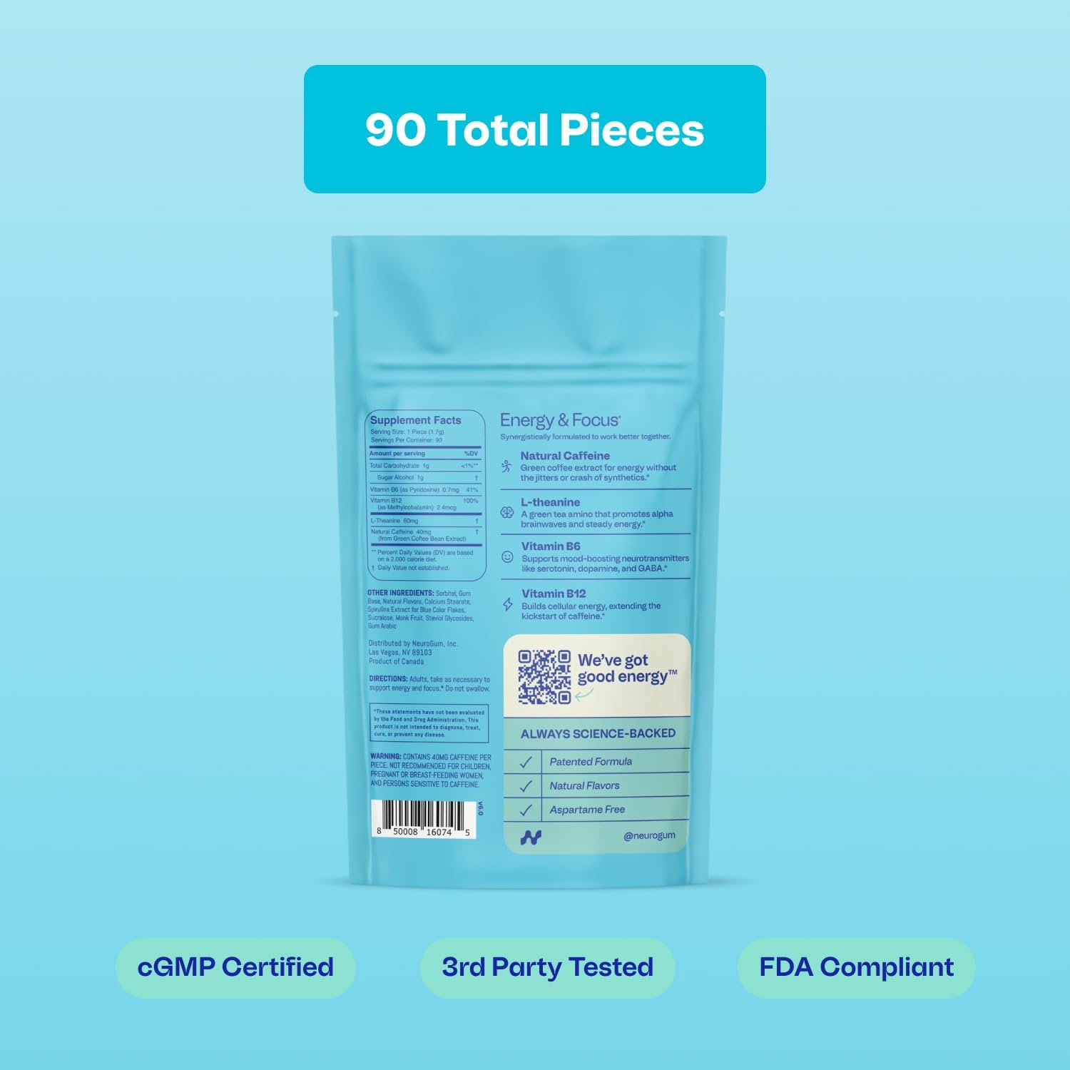مکمل نوتروپیک حافظه و تمرکز Neuro، 90 عدد