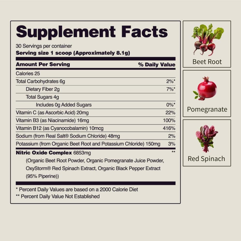 مکمل چغندر و تقویت نیتریک اکساید Snap Supplements، 10 وعده، طعم انار