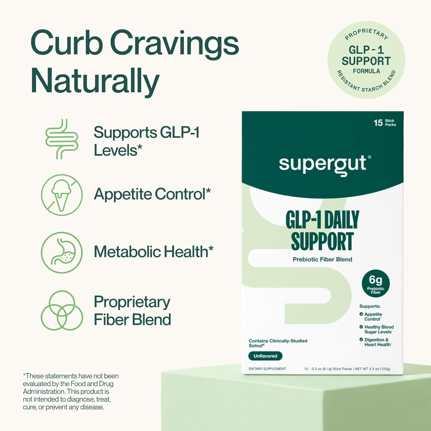 مکمل فیبر و پشتیبانی طبیعی GLP-1 Supergut، 15 وعده