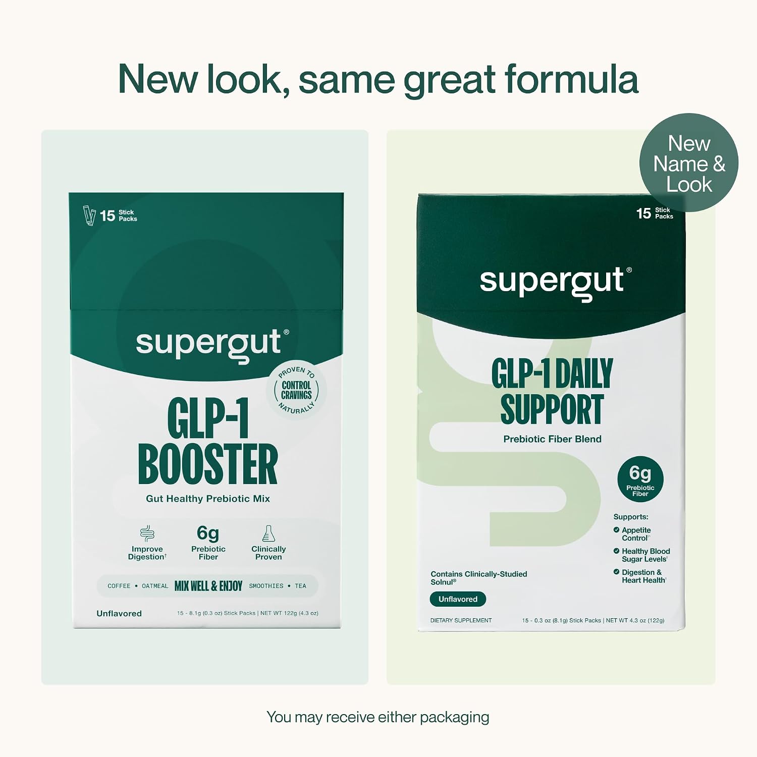 مکمل فیبر و پشتیبانی طبیعی GLP-1 Supergut، 15 وعده