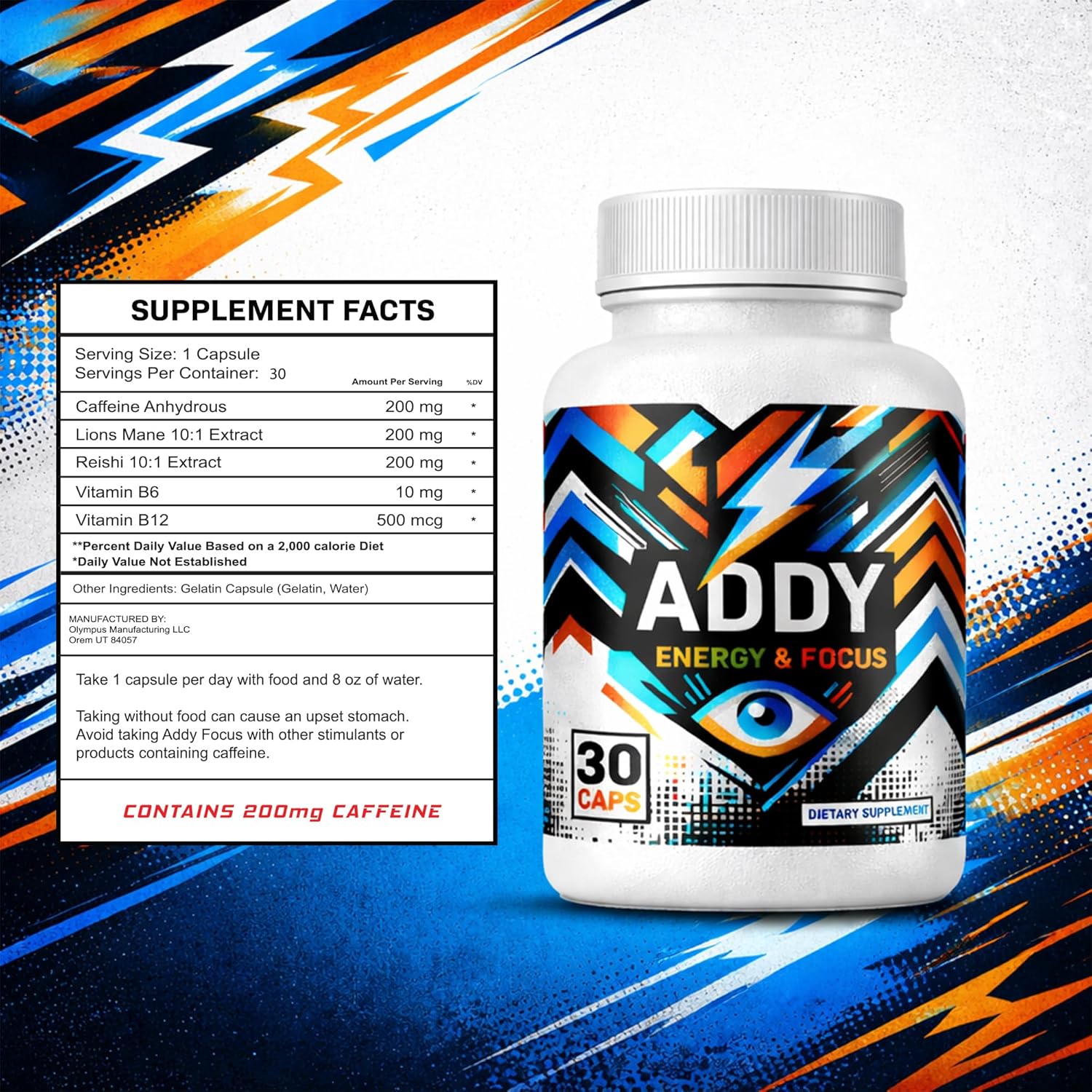 مکمل نوتروپیک حافظه و تمرکز ADDY FOCUS مدل Addy Energy، 30 روز