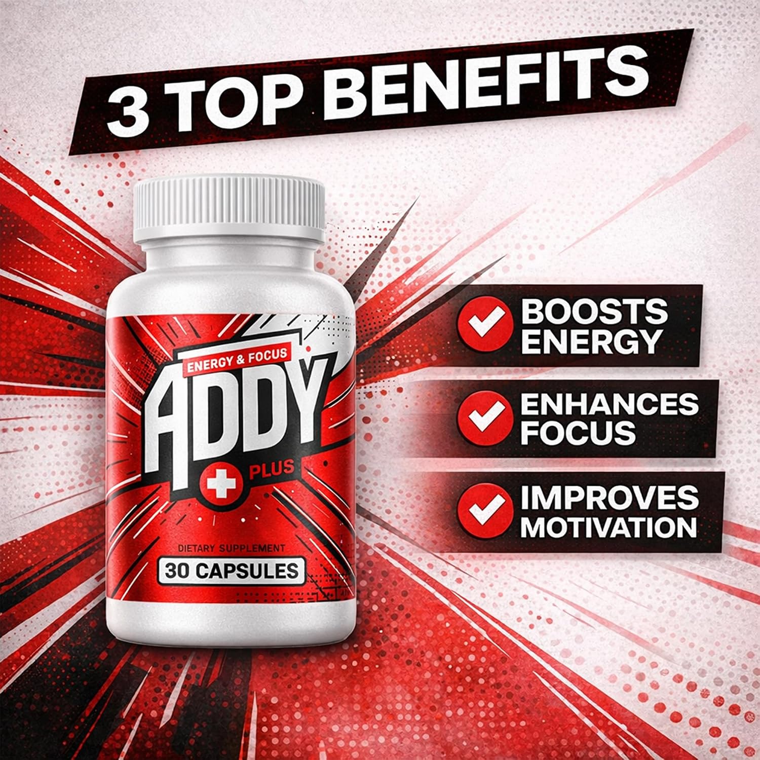 مکمل نوتروپیک حافظه و تمرکز ADDY FOCUS مدل ADDY Plus، 30 عدد