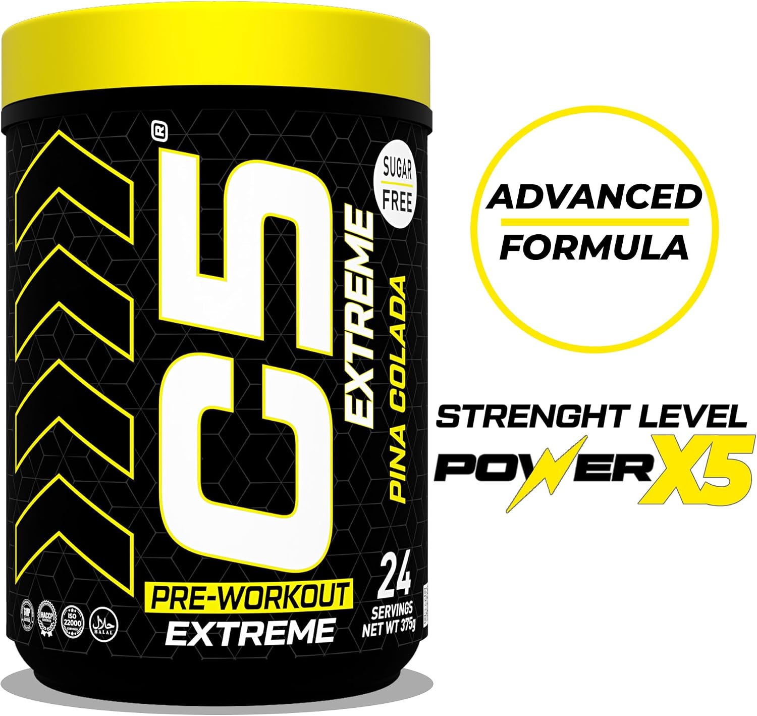 مکمل پری‌ورک‌اوت C5 مدل Extreme، 200 میلی‌گرم، 24 وعده، طعم پینا کولادا