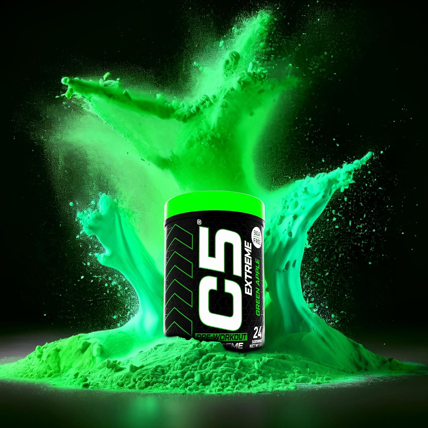 مکمل پری‌ورک‌اوت C5 مدل Extreme، 200 میلی‌گرم، 24 وعده، طعم سیب سبز
