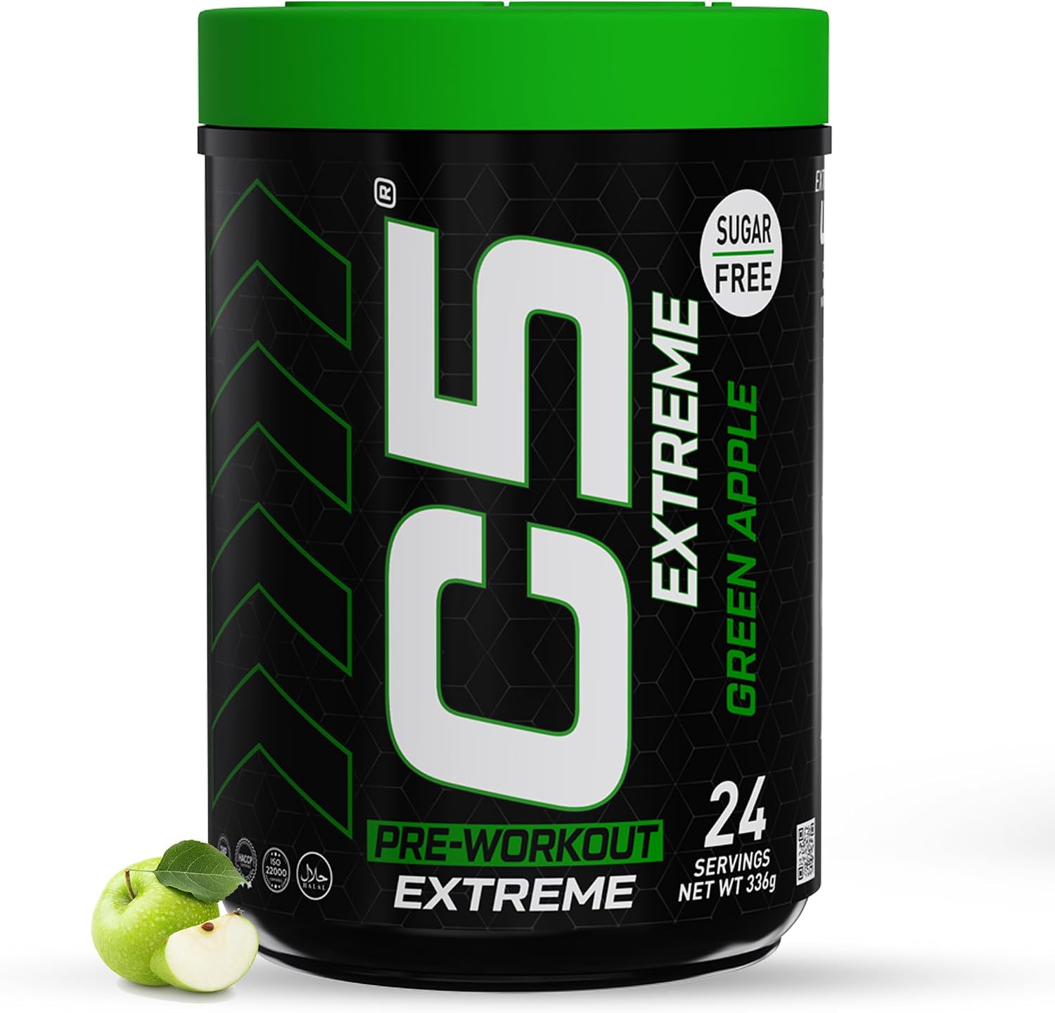 مکمل پری‌ورک‌اوت C5 مدل Extreme، 200 میلی‌گرم، 24 وعده، طعم سیب سبز