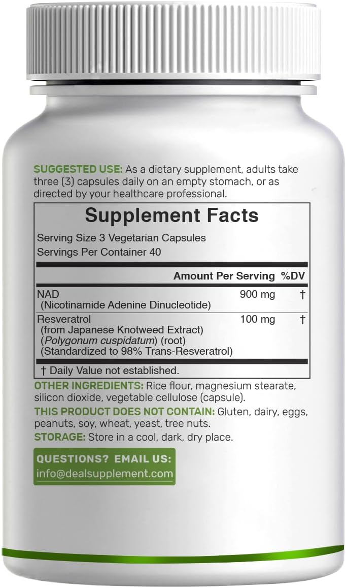 مکمل NAD+ و انرژی سلولی DEAL SUPPLEMENT، 1000 میلی‌گرم
