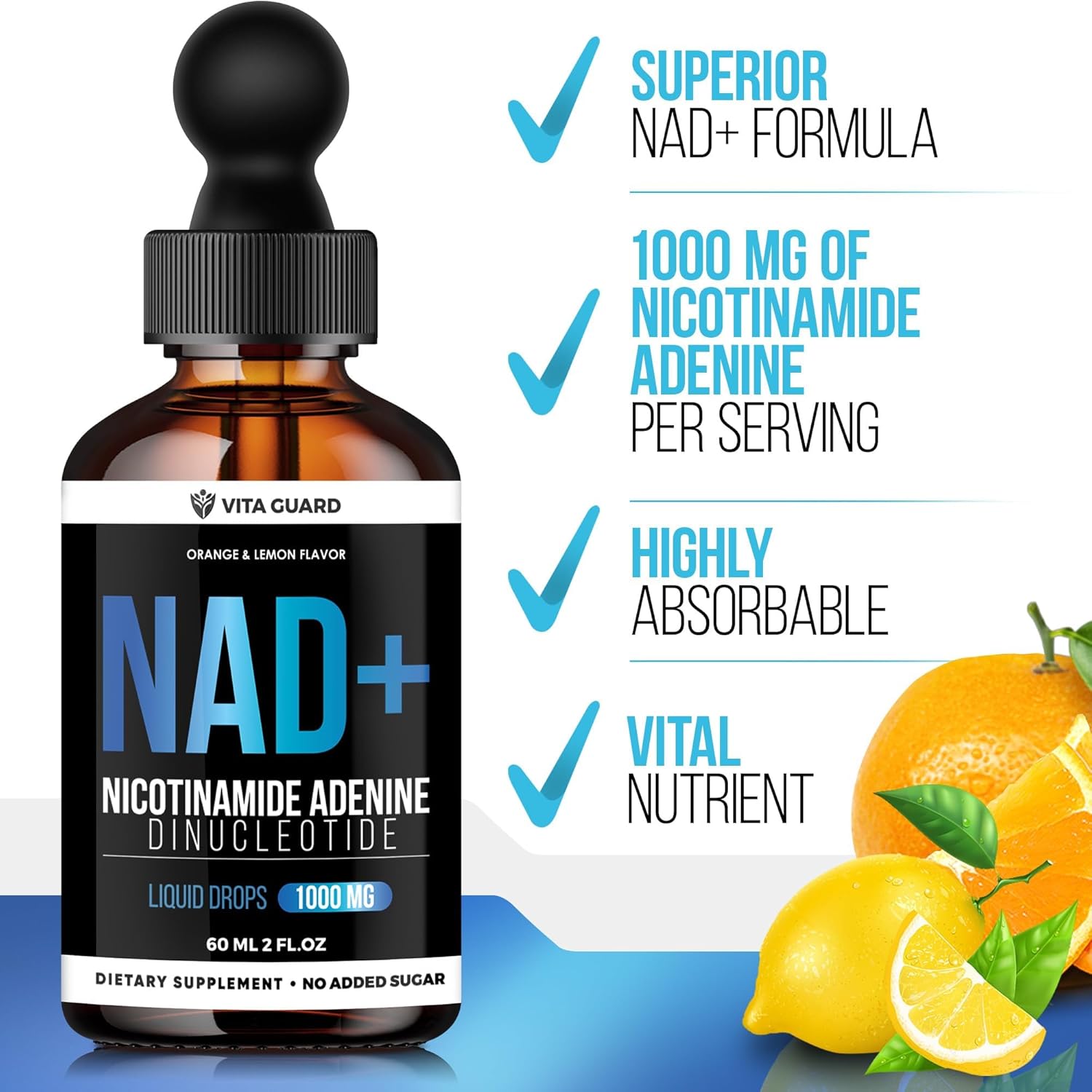 مکمل NAD+ و انرژی سلولی Vita Guard، 1000 میلی‌گرم