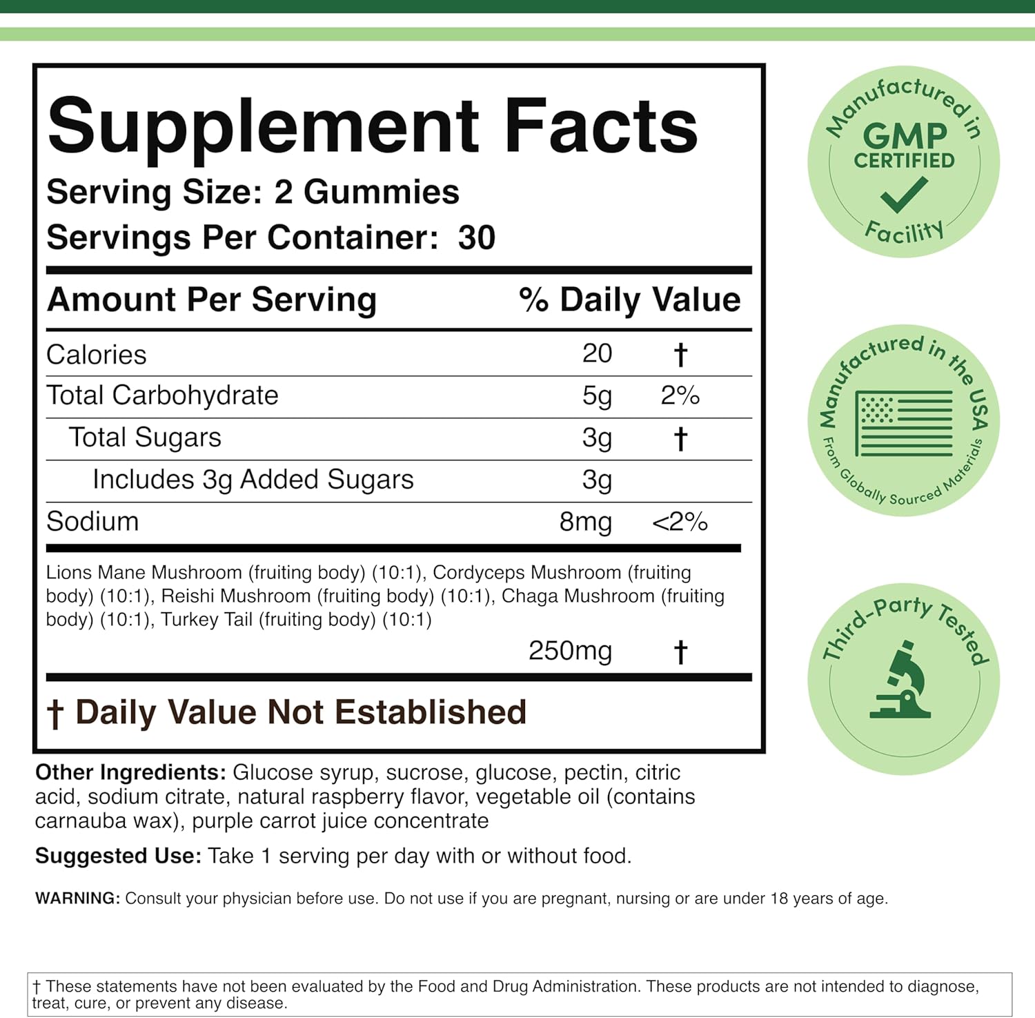 مکمل حمایت از سیستم ایمنی Double Wood Supplements، 500 میلی‌گرم، 60 عدد