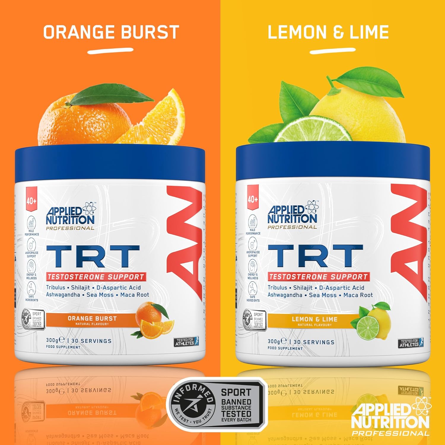 مکمل تقویت عملکرد مردان Applied Nutrition، 300 گرم، 30 وعده، طعم پرتقال