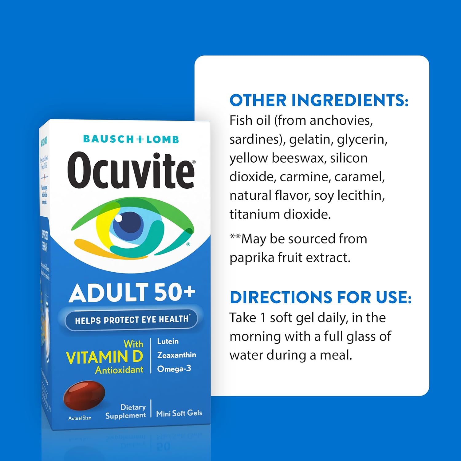Ocuvite، مکمل ویتامین چشم، 50 عدد، مناسب بزرگسالان بالای ۵۰ سال