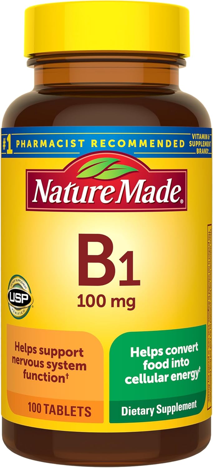 Nature Made، مکمل ویتامین B1، 100 میلی‌گرم، 100 قرص
