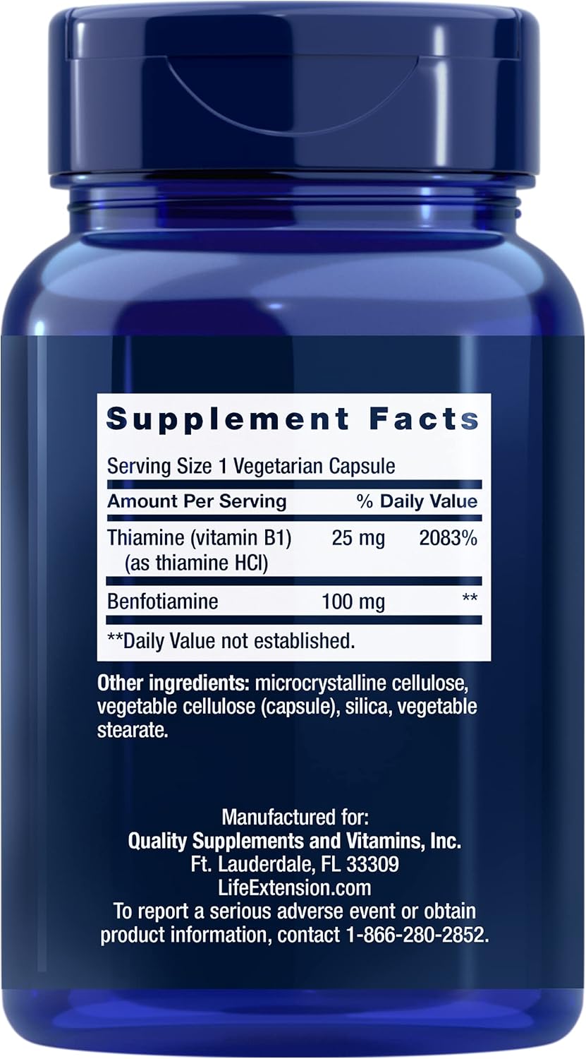 Life Extension، مکمل ویتامین B1، 100 میلی‌گرم، 120 کپسول