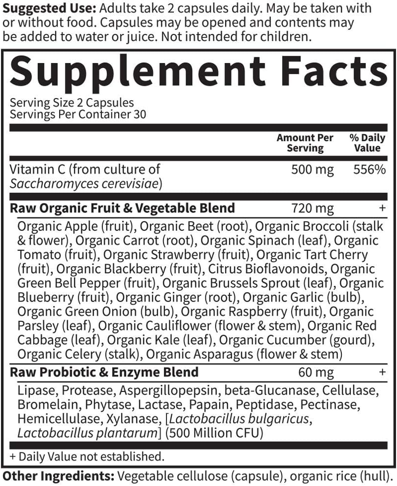 Garden of Life، مکمل ویتامین C، مدل Vitamin Code Raw C، 60 کپسول