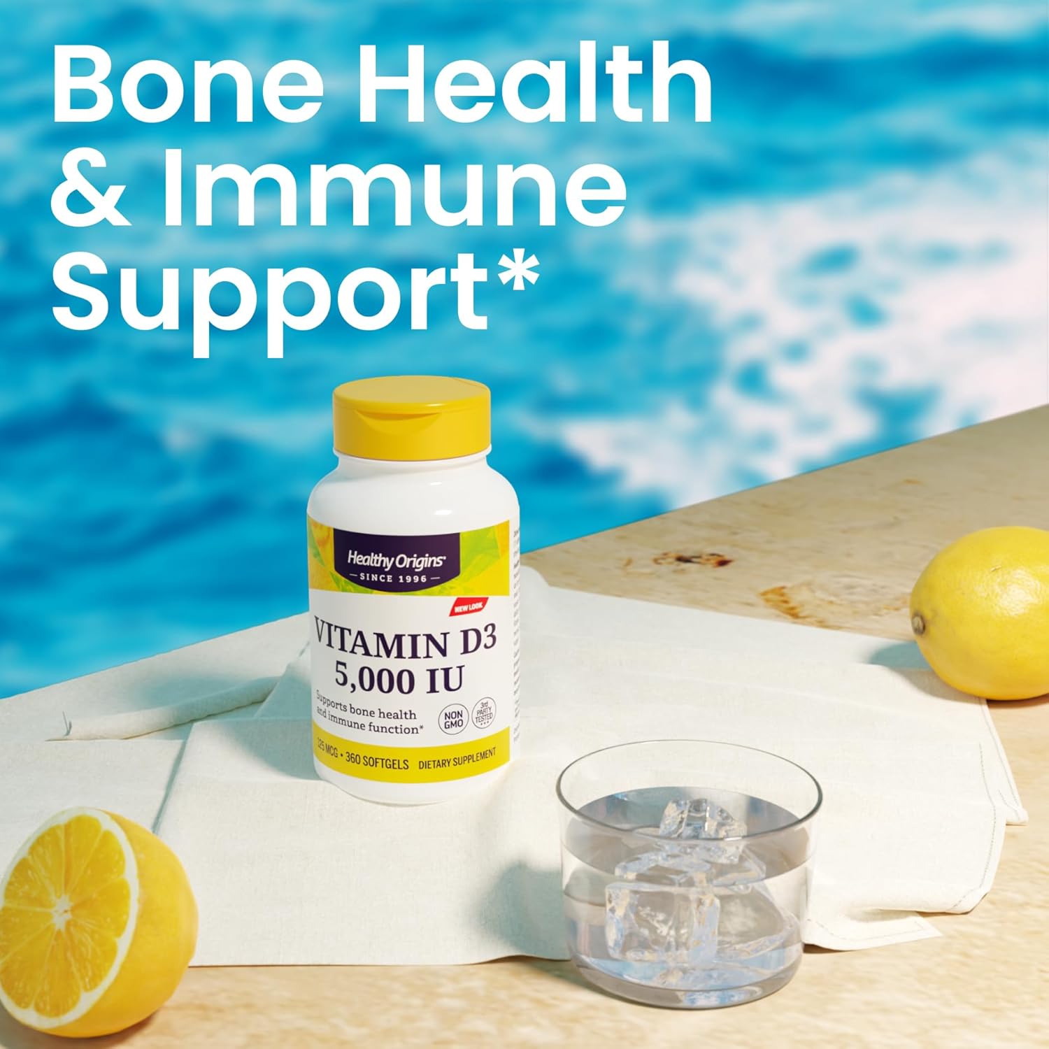 Healthy Origins، مکمل ویتامین D3، 5,000 IU، 360 سافت‌ژل