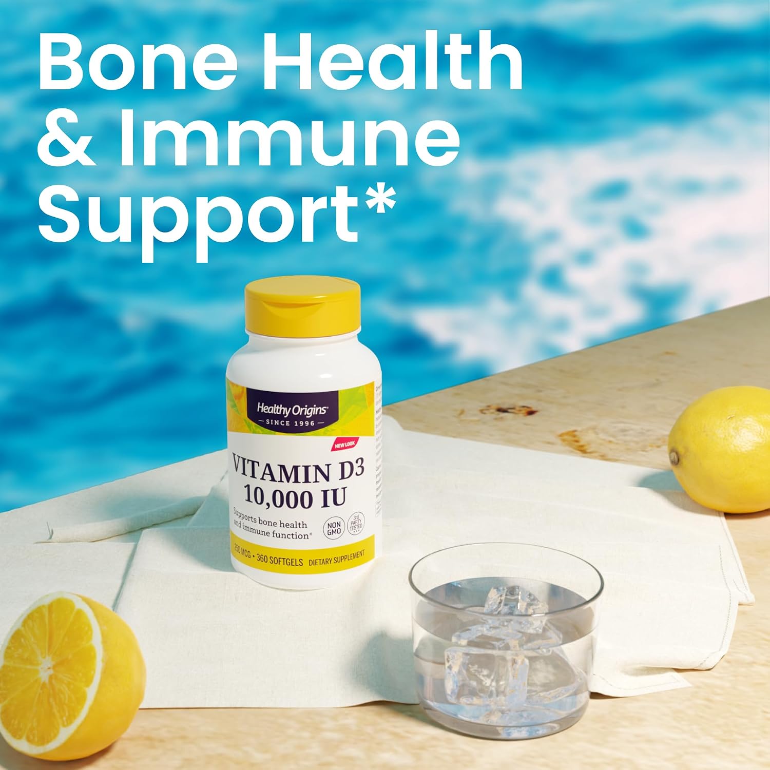 Healthy Origins، مکمل ویتامین D3، 10,000 IU، 120 عدد