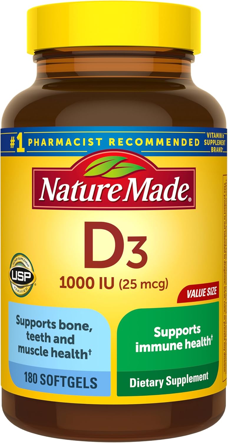 Nature Made، مکمل ویتامین D3، 1000 IU