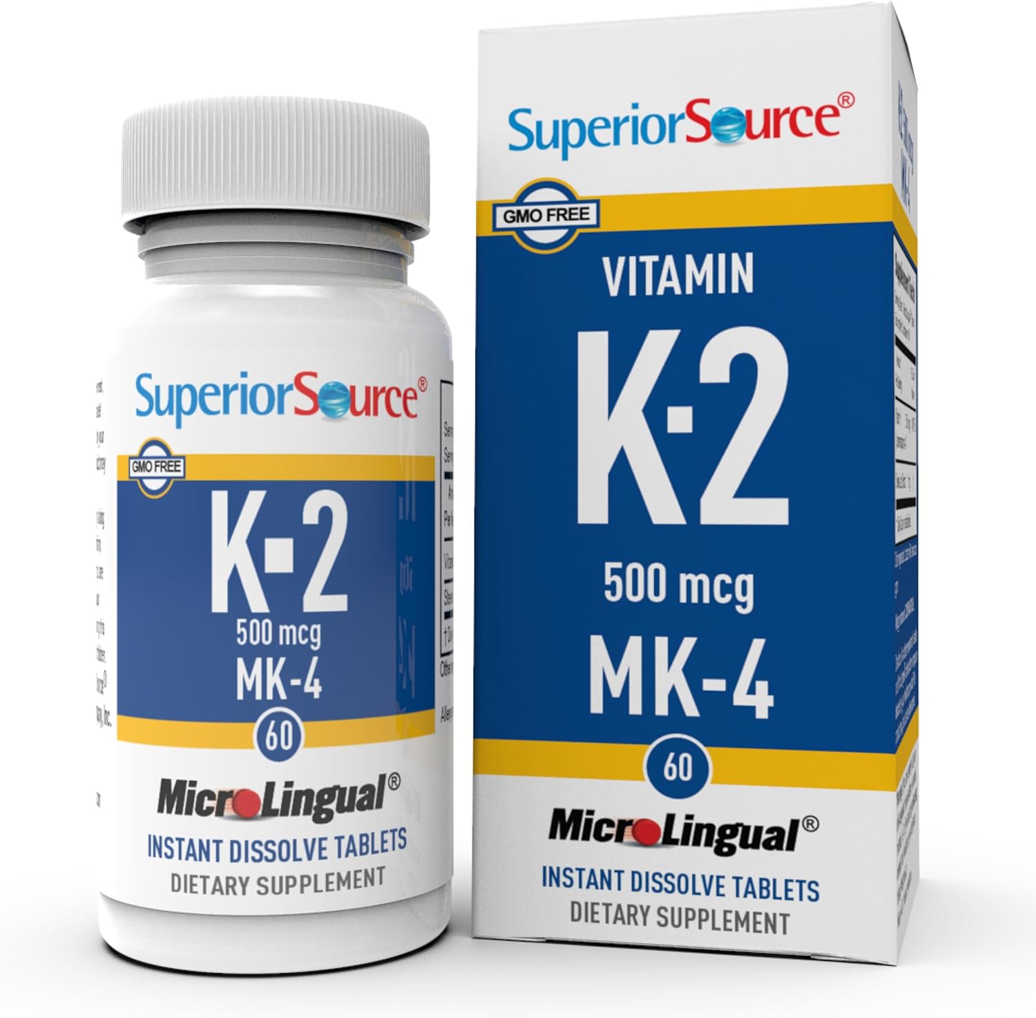 Superior Source، مکمل ویتامین K2، 500 میکروگرم، قرص زیرزبانی
