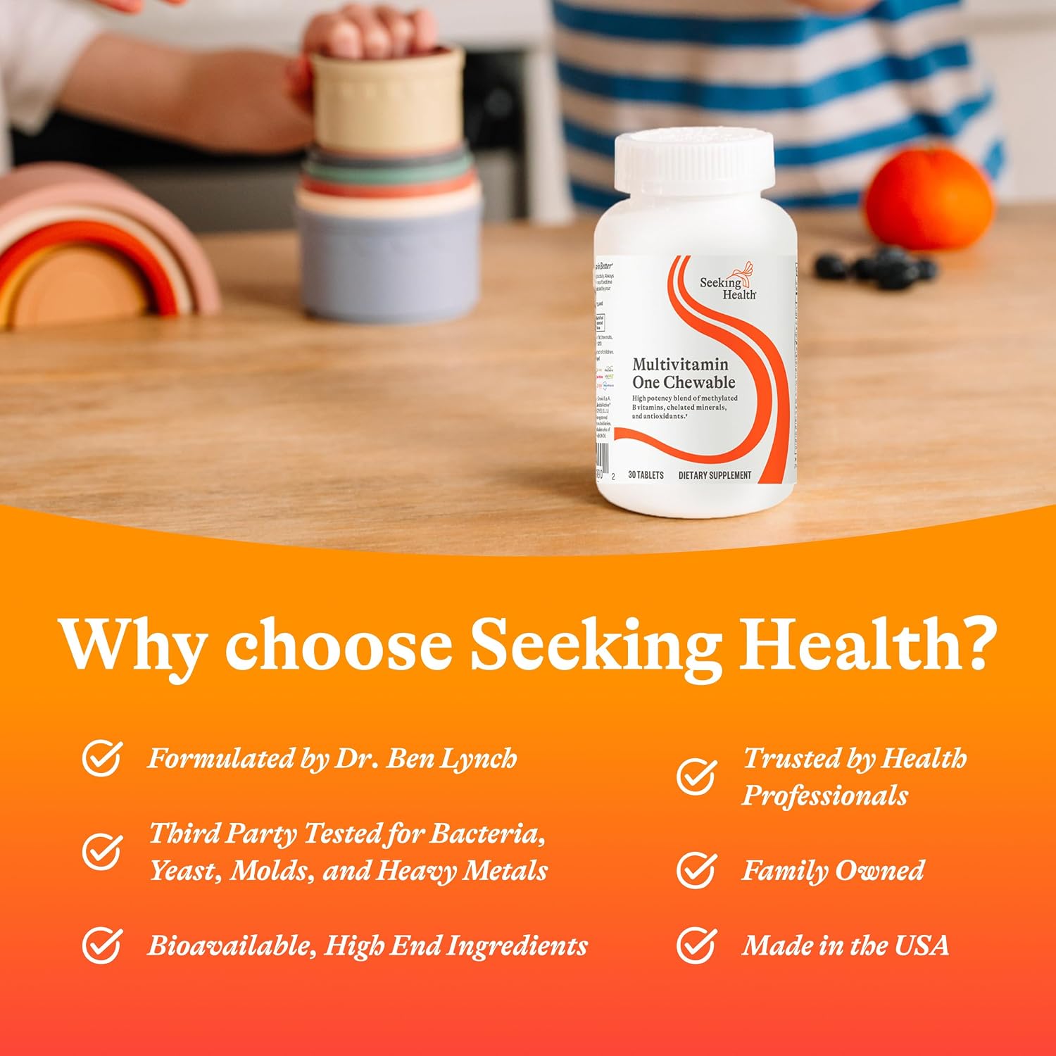Seeking Health، مولتی‌ویتامین و مینرال، مدل Optimal Multivitamin Chewable، 30 قرص