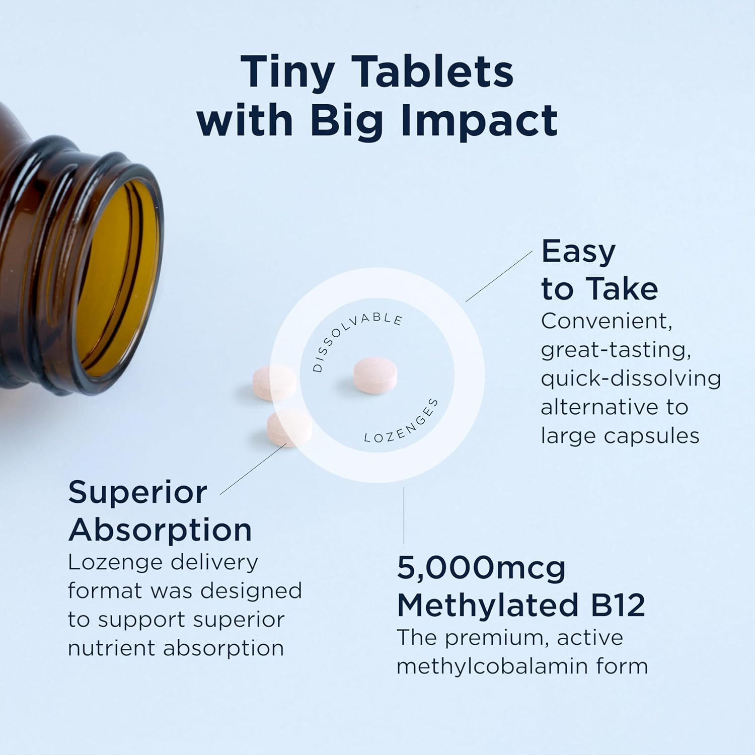 Designs for Health، مکمل ویتامین B12، 5000 میکروگرم، 60 قرص مکیدنی، طعم توت