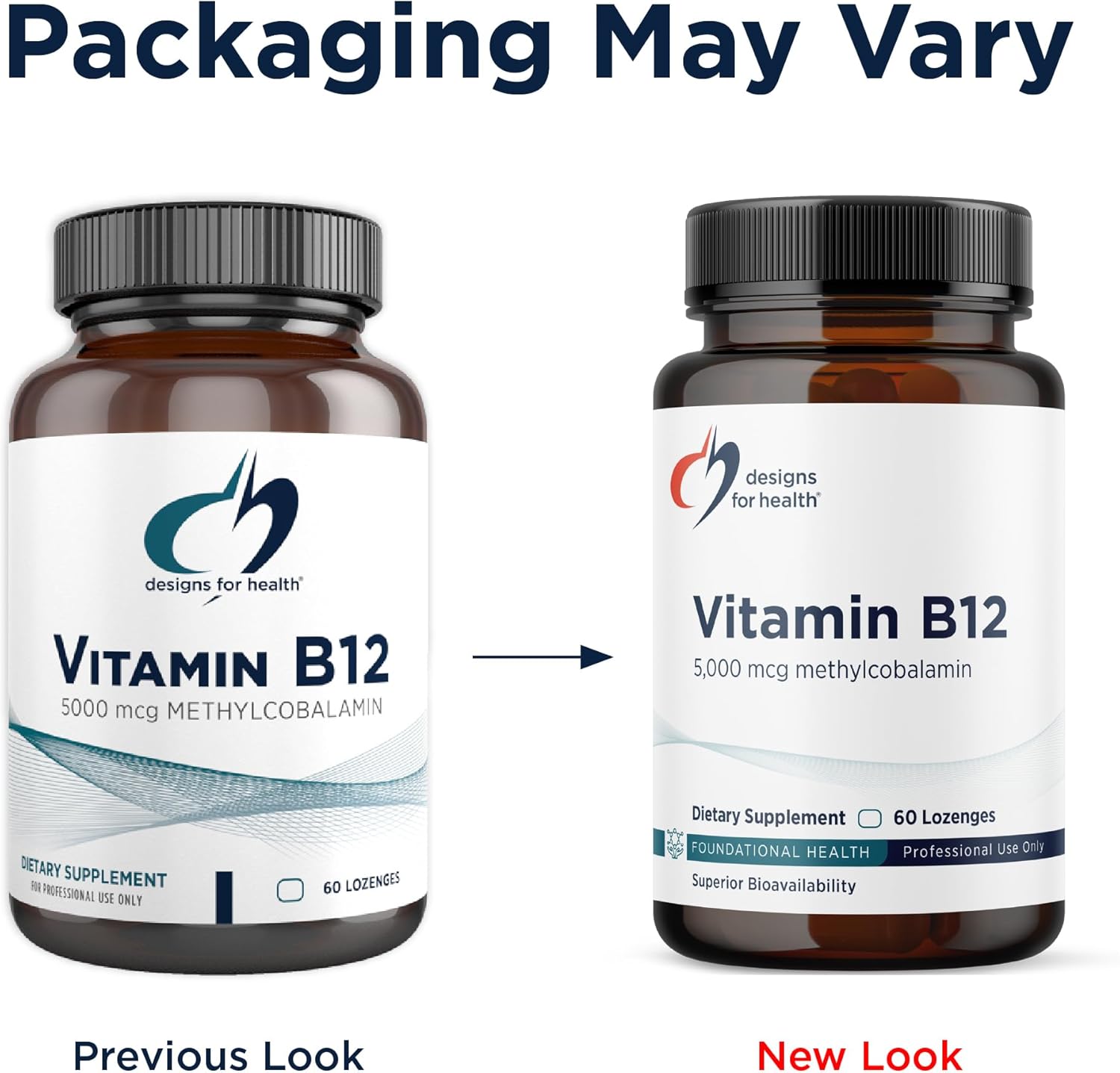 Designs for Health، مکمل ویتامین B12، 5000 میکروگرم، 60 قرص مکیدنی، طعم توت