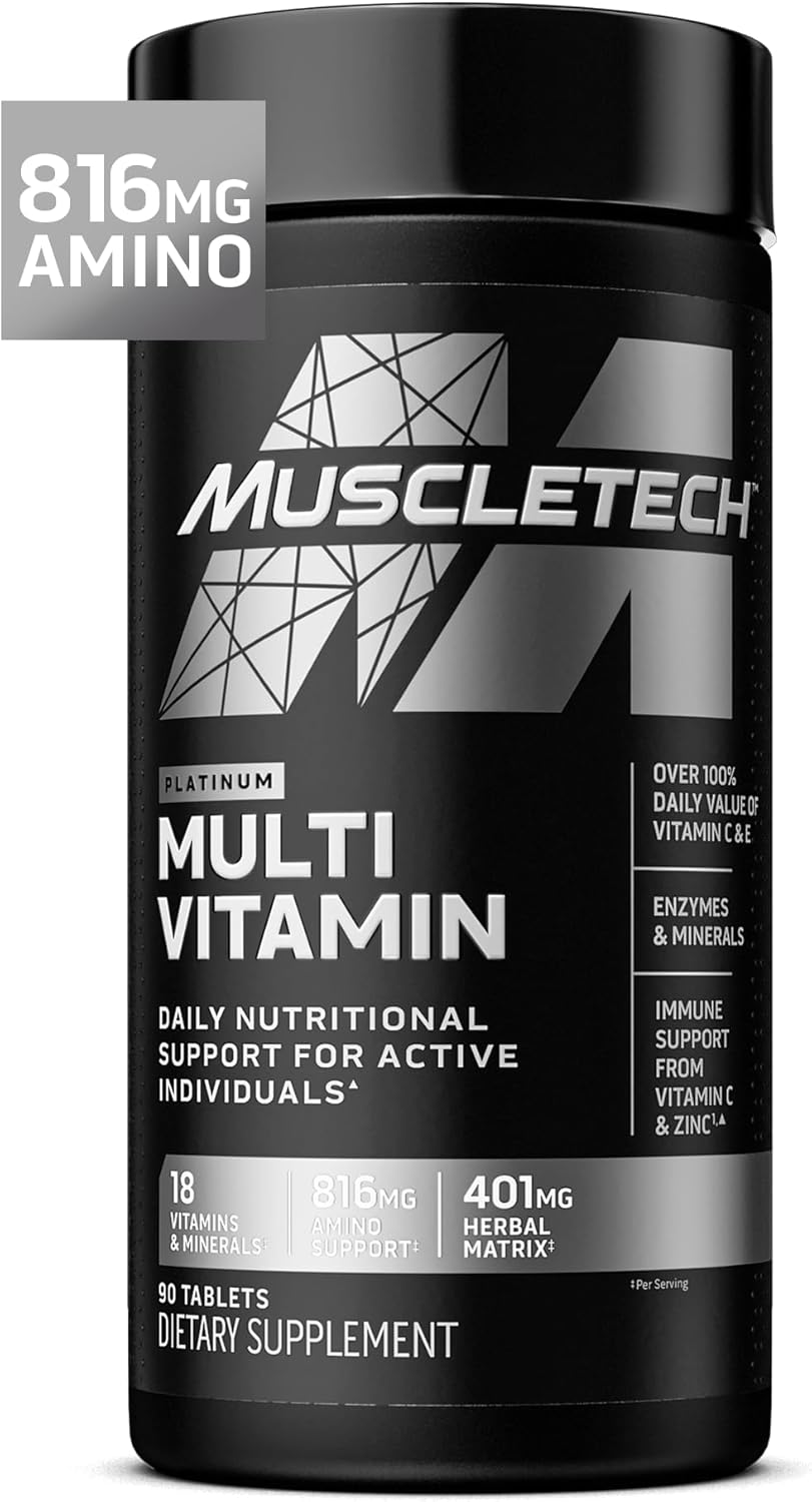 MuscleTech، مولتی‌ویتامین و مینرال، مدل Platinum Multivitamins، 90 کپسول