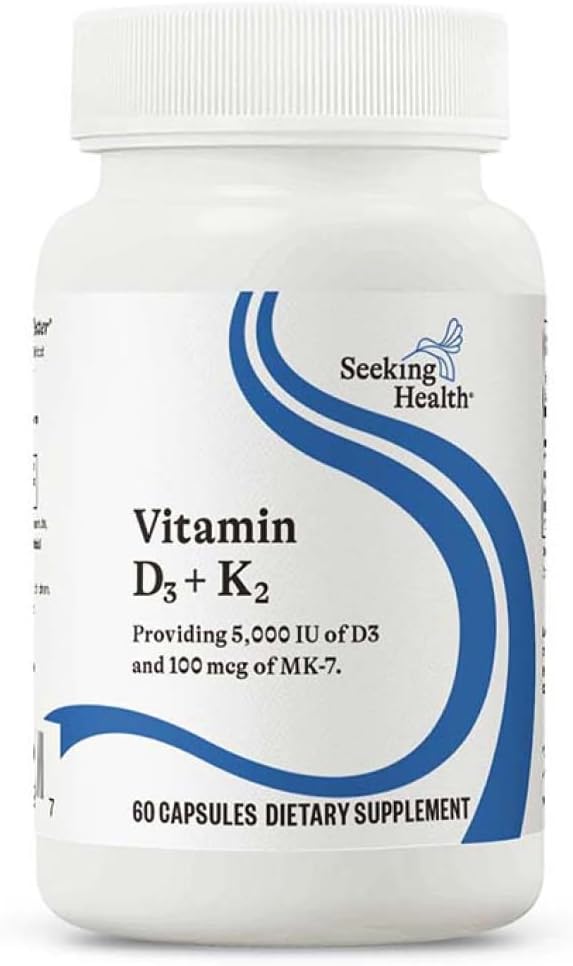 Seeking Health، مکمل ویتامین D3 و K2، 60 کپسول