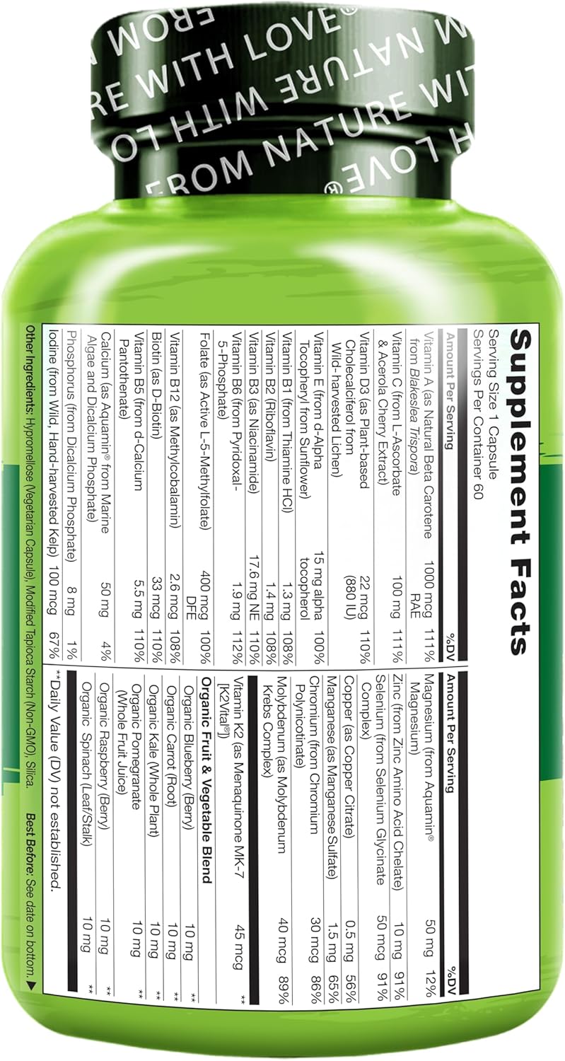 NATURELO، مولتی‌ویتامین و مینرال، 60 کپسول، مناسب آقایان