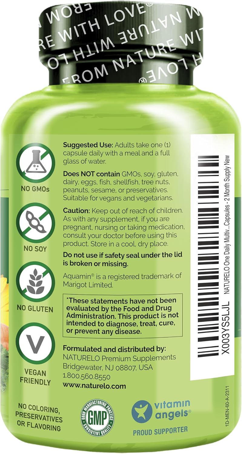 NATURELO، مولتی‌ویتامین و مینرال، 60 کپسول، مناسب آقایان