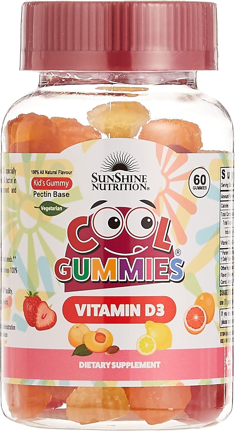 Sunshine Nutrition، مکمل ویتامین D3، 60 پاستیل، مناسب کودکان