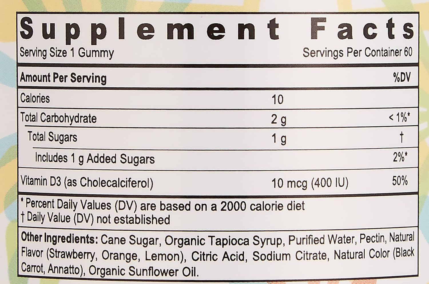 Sunshine Nutrition، مکمل ویتامین D3، 60 پاستیل، مناسب کودکان