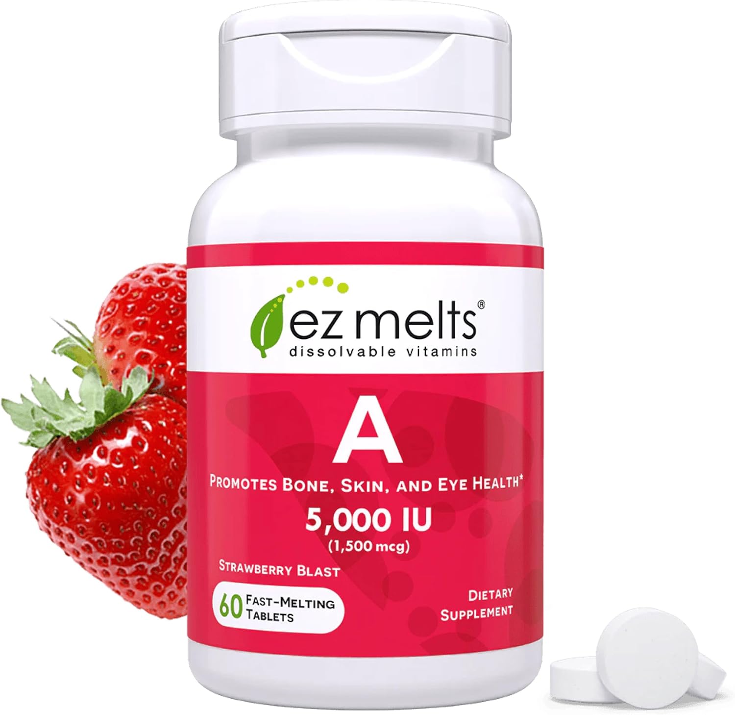 Ez Melts، مکمل ویتامین A، 5000 IU، قرص
